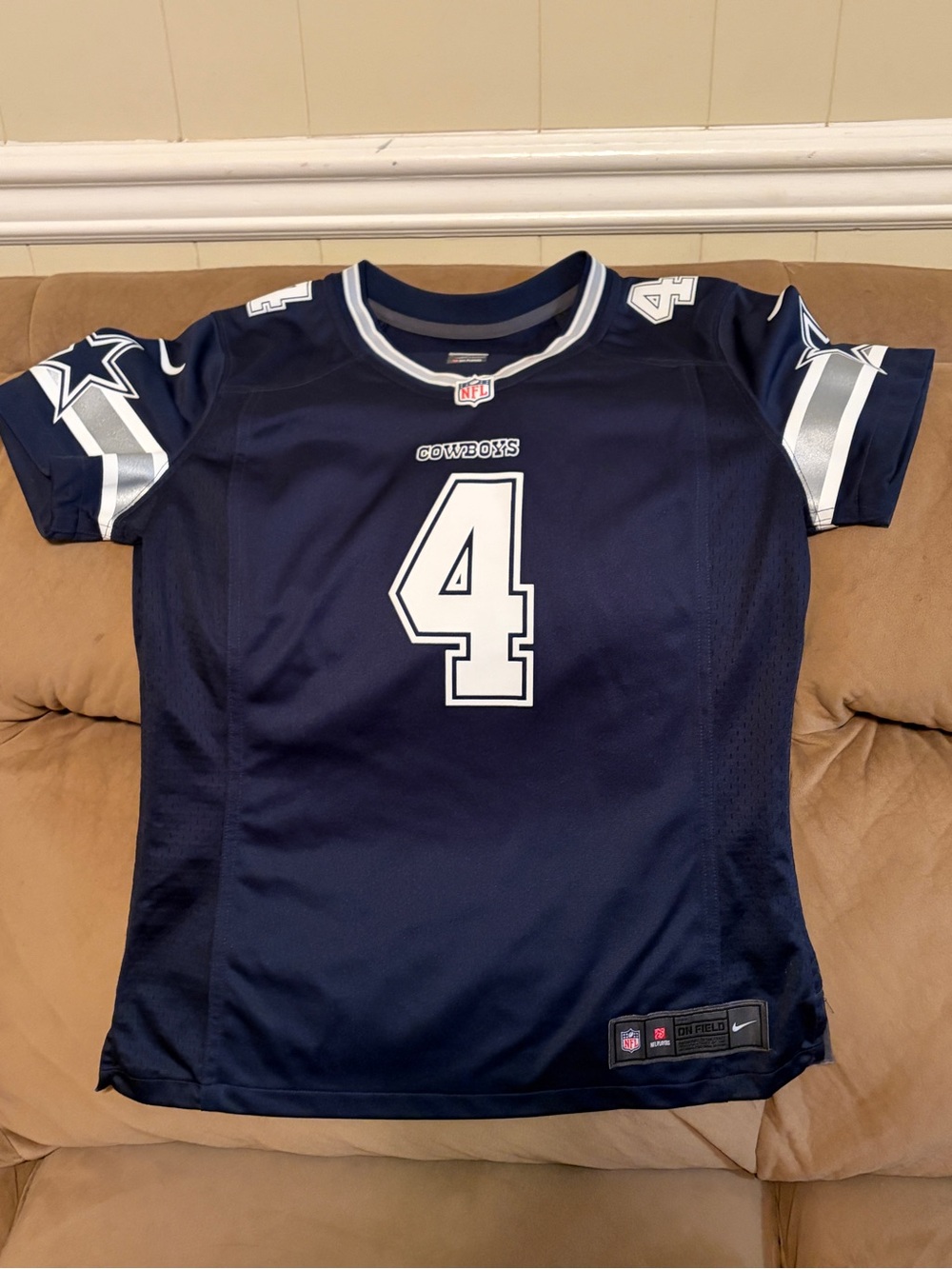 NFL Dallas Cowboys Prescott #4 Navy Football Jersey